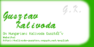 gusztav kalivoda business card